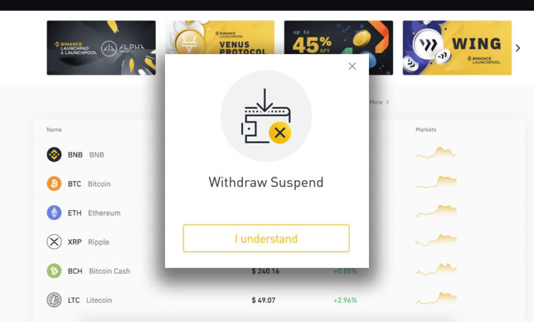 binance account suspend