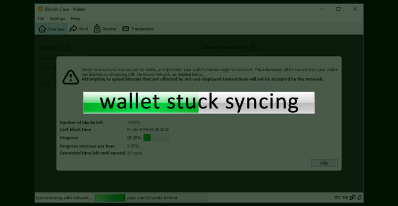 Wallet stuck syncing