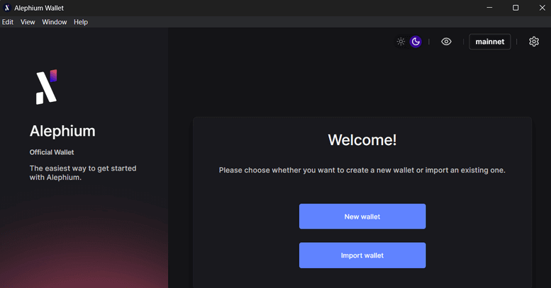 alephium wallet setup