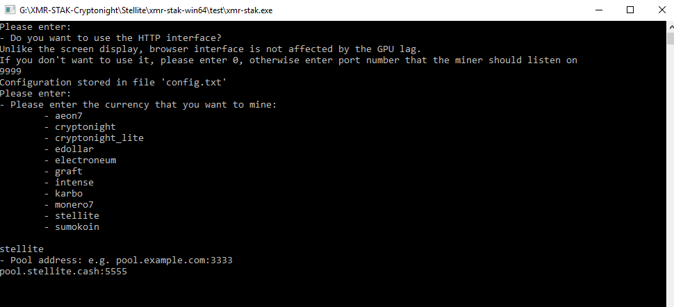 pool address in xmr stak