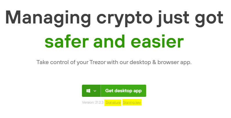 trezor signature key
